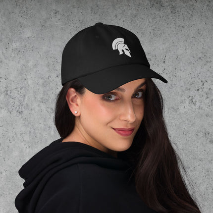 Spartan Helmet Dad Hat | Ancient Greek Warrior Embroidered Cap
