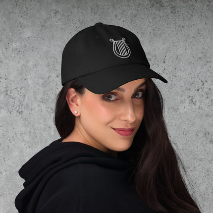 Greek Lyre Dad Hat | Apollo Mythology Symbol Embroidered Cap