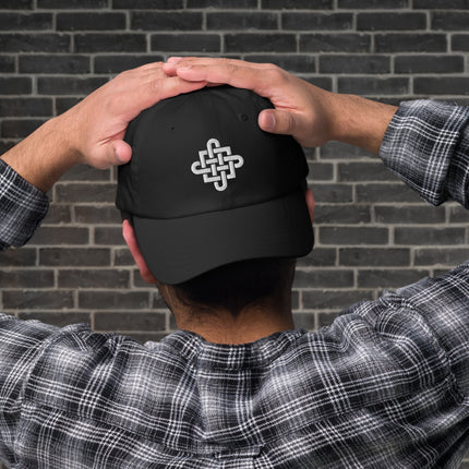 Celtic Cross Embroidered Dad Hat | Knotwork Unstructured Baseball Cap