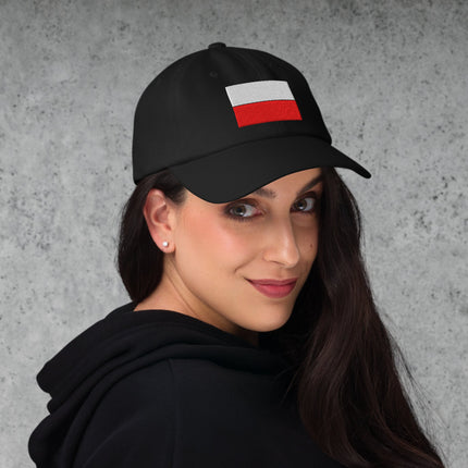 Embroidered Poland flag baseball cap for Polish Pride Dad Hat.