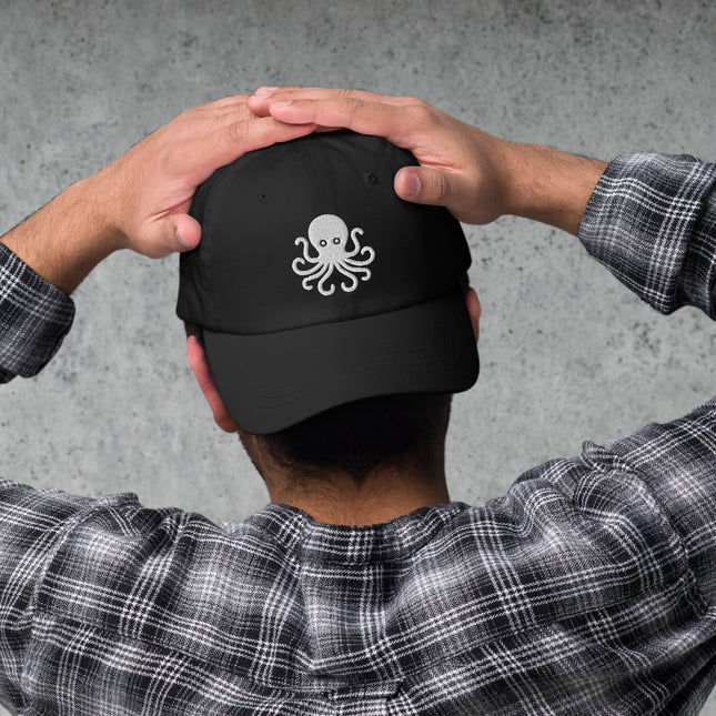 Octopus Embroidered Dad Hat | Nautical Sea Creature Unstructured Baseball Cap