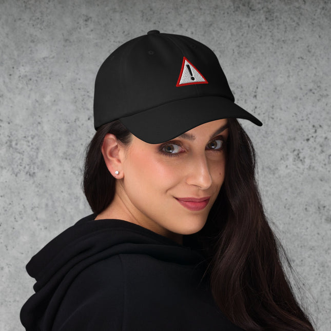 Danger Warning Symbol Dad Hat | Exclamation Mark Embroidered Baseball Cap