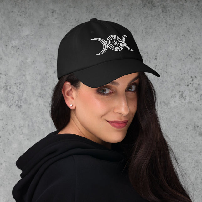Hecate's Wheel Triple Moon Dad Hat | Strophalos of Hekate Baseball Cap