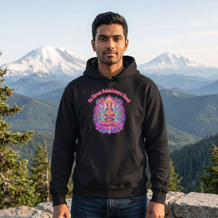Om Shreem Mahalakshmyai Namah Lakshmi Goddess spiritual mantra hoodie design.