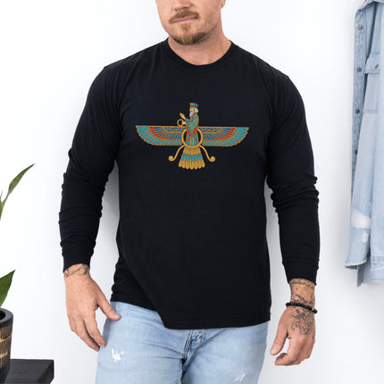 Persian Faravahar T-Shirt | Zoroastrian Winged Symbol Long Sleeve Tee