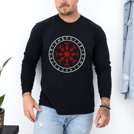 Helm of Awe Norse Symbol Long Sleeve T-Shirt | Runic Graphic Tee