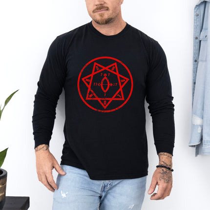 Star of Babalon T-Shirt | Red Thelemic Emblem Long Sleeve Tee