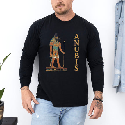 Egyptian God Anubis T-Shirt | Jackal-Headed Deity Art Long Sleeve Tee