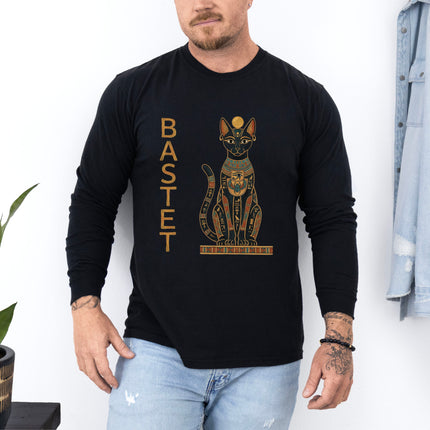 Bastet Cat T-Shirt | Ancient Egyptian Goddess Long Sleeve Tee
