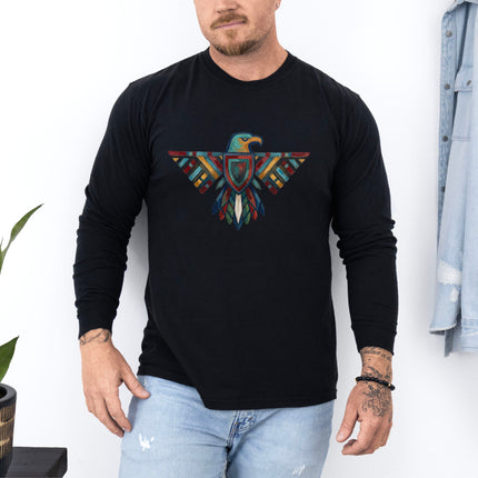 Thunderbird Long Sleeve T-Shirt | Geometric Mythic Bird Graphic Tee