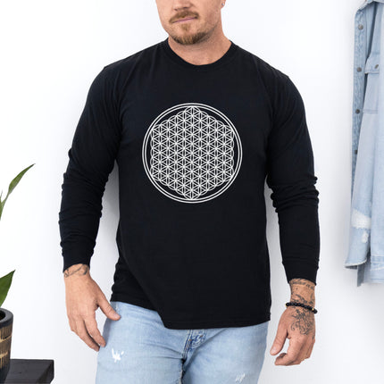 Flower of Life T-Shirt | Sacred Geometry Pattern Long Sleeve Tee