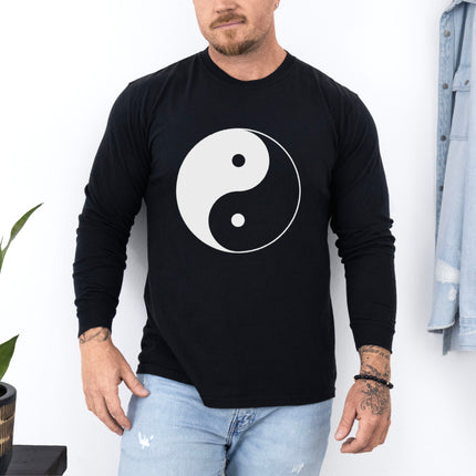 Yin Yang T-Shirt | Black and White Taijitu Symbol Long Sleeve Tee