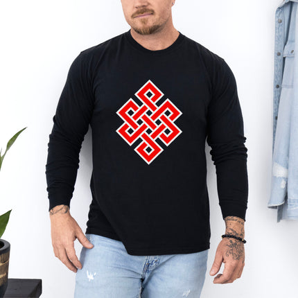 Endless Knot Long Sleeve T-Shirt | Buddhist Symbol Graphic Tee