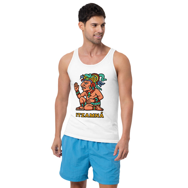 Itzamná Mayan God Tank Top | Colorful Ancient Mythology Graphic Unisex Design
