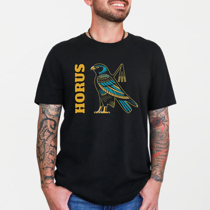 Egyptian Horus Falcon T-Shirt | Ancient Egypt God Graphic and Text Tee