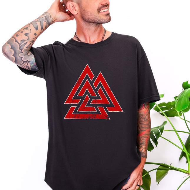 Odin Valknut Symbol T-Shirt | Norse Mythology Viking Art Unisex Tee