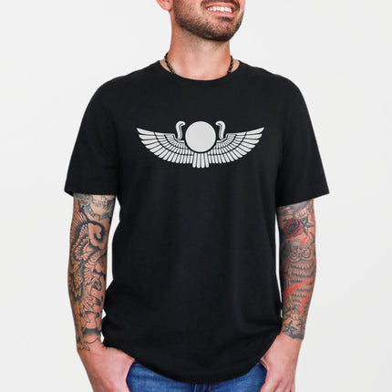 Winged Sun Disk T-Shirt | Ancient Egyptian Mythology Symbol Unisex Tee