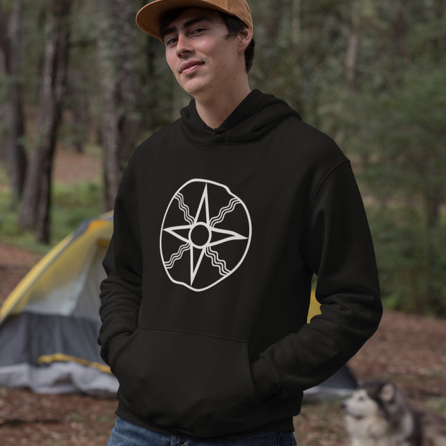 Shamash Sun Mesopotamian Symbol Hoodie | Graphic Unisex Pullover Fleece