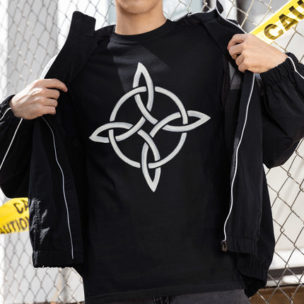 Witch's Knot Celtic Protection Magic Symbol T-Shirt | Painted Runic Pagan Tee