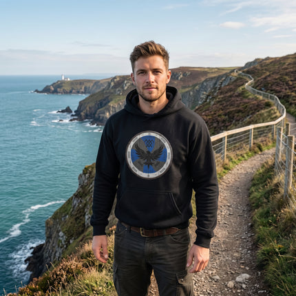 Viking Raven Shield Hoodie - Norse Mythology Warrior Pagan Art