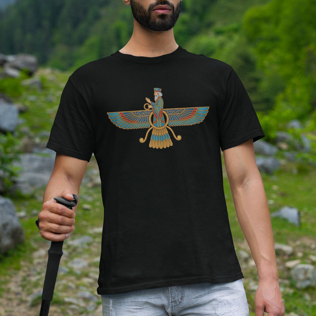 Faravahar Ancient Persian Symbol T-Shirt | Zoroastrianism Graphic Tee
