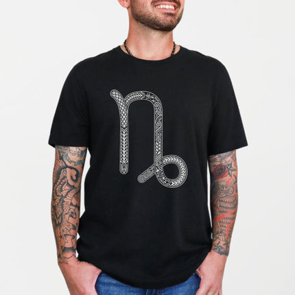 Capricorn Zodiac Symbol T-Shirt | Intricate Astrology Sign Graphic Tee
