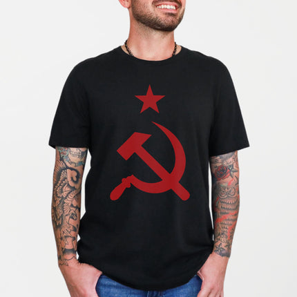 Communist Hammer & Sickle Red Star T-Shirt | USSR Soviet Union Tee Shirt
