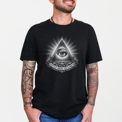 Eye of Providence Pyramid T-Shirt | All Seeing Eye Novus Ordo Seclorum