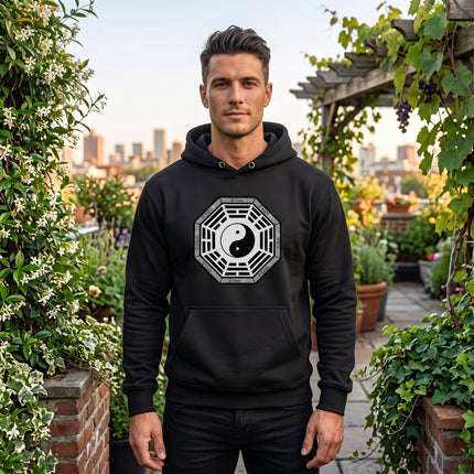 Bagua Yin Yang I Ching Symbol Hoodie | Unisex Eight Trigram Pullover Fleece