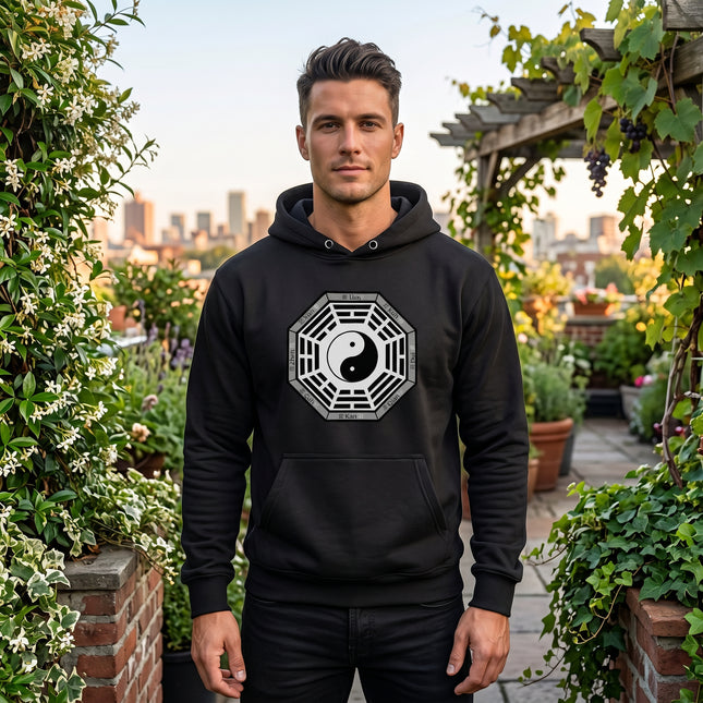 Bagua Yin Yang I Ching Symbol Hoodie | Unisex Eight Trigram Pullover Fleece