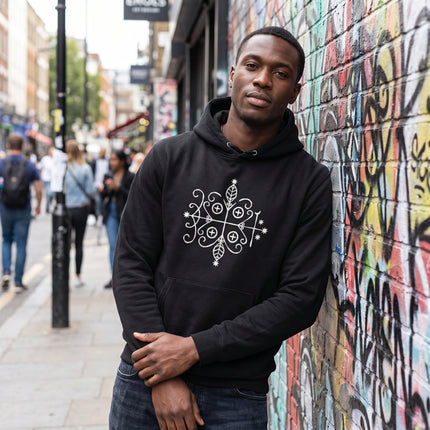 Papa Legba Veve Hoodie - Haitian Vodou Sacred Geometry Art