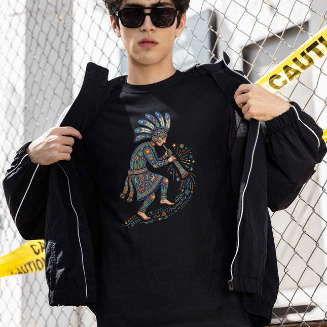 Southwestern Flute Player T-Shirt - Colorful Art Graphic Tee