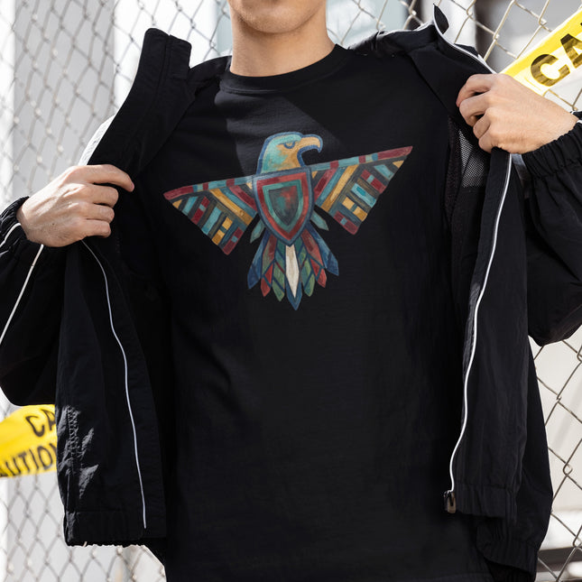 Colorful Geometric Thunderbird T-Shirt | Native American Tribal Eagle Tee