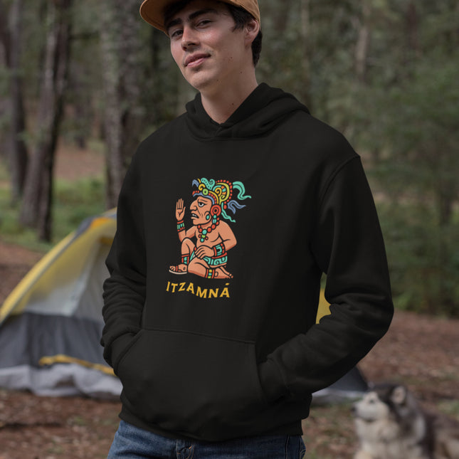 Itzamná Mayan God Hoodie | Ancient Maya Mythology Graphic Pullover Unisex V1
