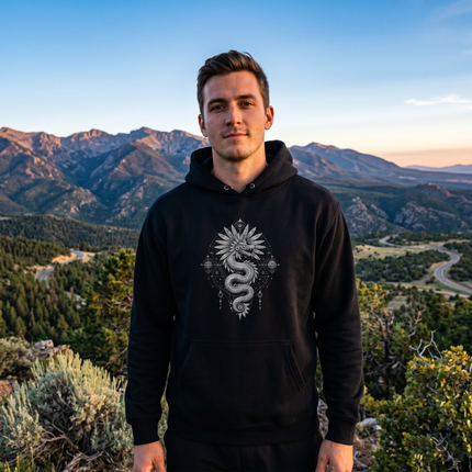 Quetzalcoatl Feathered Serpent Occult Mandala Graphic Hoodie