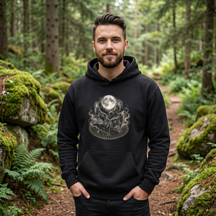 Wolf Moon Howling Wolves Graphic Hoodie - Canine Spirit