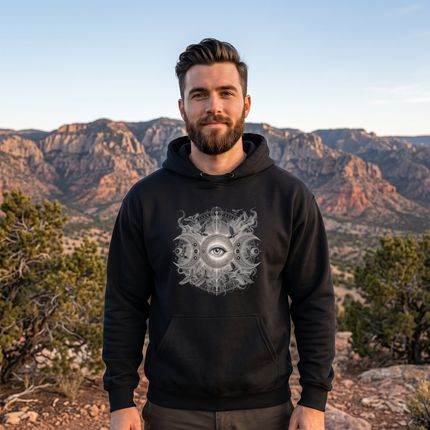 Triple Moon Eye Spiritual Awakening Graphic Hoodie