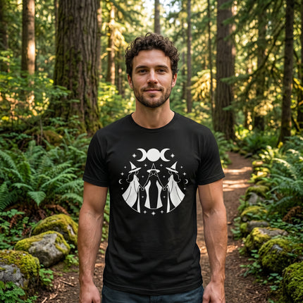 Triple Goddess Moon Phases Graphic Tee | Witches Moon Apparel