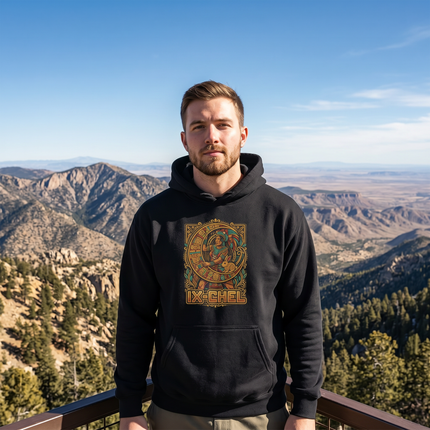 Ixchel Mayan Goddess Graphic Hoodie | Ancient Mesoamerican Art Style Pullover