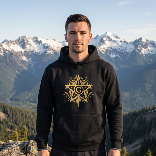 Freemason Blazing Star Hoodie - Masonic Enlightenment Graphic Pullover