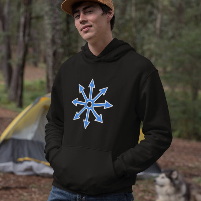 Symbol of Chaos Star Hoodie | Eight-Arrow Star Graphic Unisex Pullover Fleece
