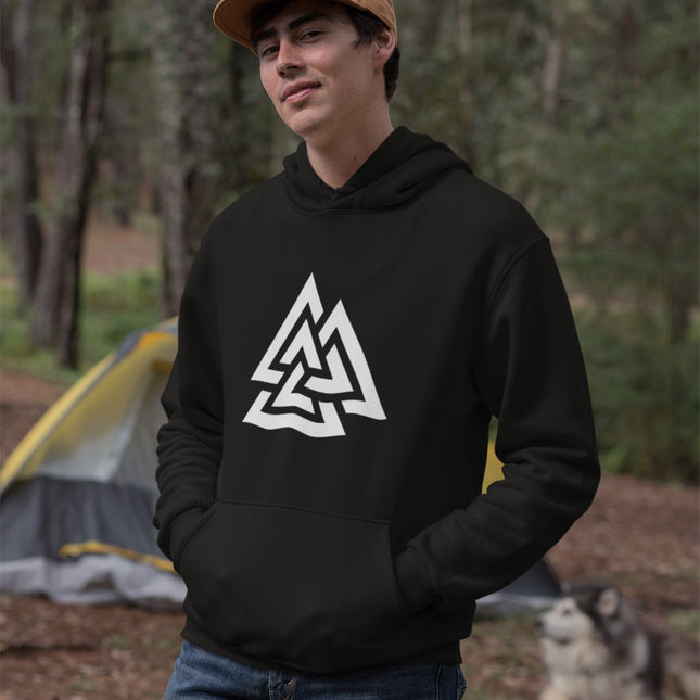Valknut Graphic Viking Hoodie | Norse Asgard Symbol Graphic Unisex Pullover