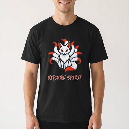 Kitsune Spirit Nine-Tailed Fox T-Shirt | Japanese Mythology Graphic Tee | V1