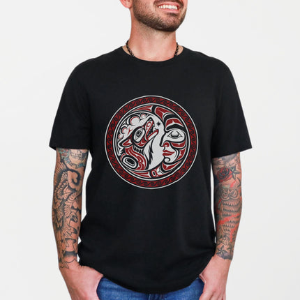 Formline Grandmother Moon Sacred Circle Tribal Art T-Shirt