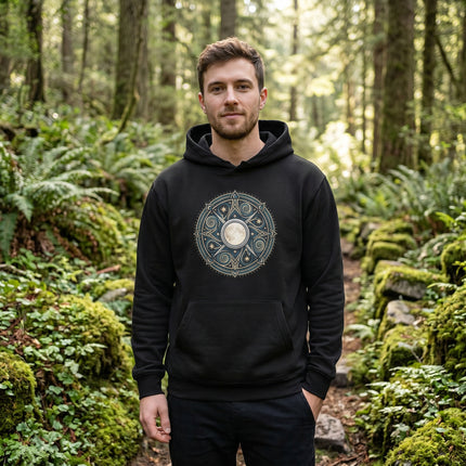 Arianrhods Wheel Celtic Mythology Hoodie - Moon Mandala Pullover