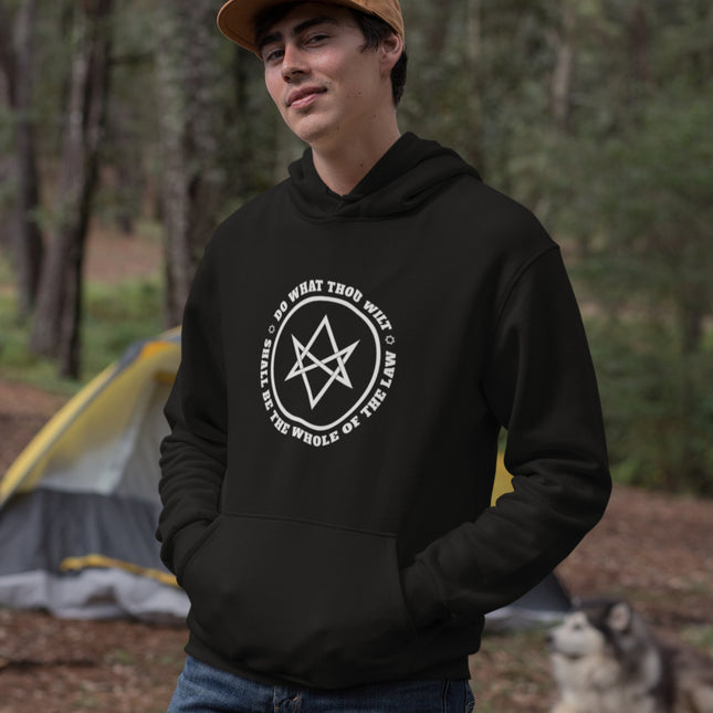 Thelema Unicursal Hexagram Hoodie | Do What Thou Wilt Crowley Unisex Pullover