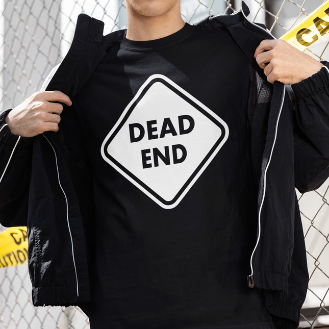 DEAD END Road Sign T-Shirt | Warning Symbol Graphic Tee