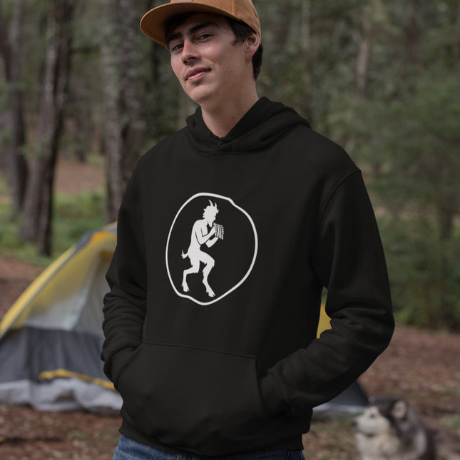 Pan Satyr Hoodie | Flute Player Graphic Print Unisex Pullover Sweatshirt