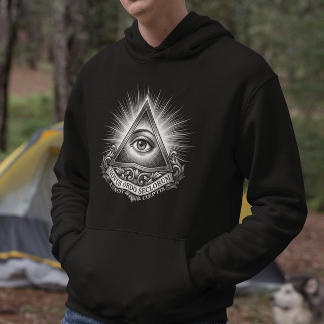 Eye of Providence Hoodie | All-Seeing Eye Illuminati Pyramid Pullover Hoodie