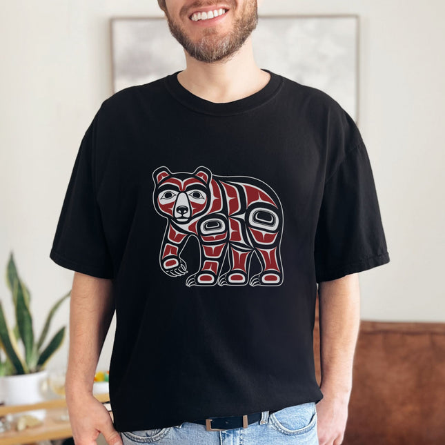 Haida Bear Indigenous Art T-Shirt | Pacific Northwest Coast Graphic Tee Tshirt